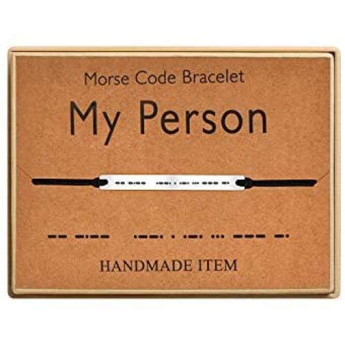 SANNYRA Morse Code Bracelet Bar on Silk Cord Friendship Bracelet Gift for Her