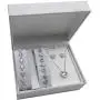 Silver Heart Jewelry Gift Set (2 Bracelets, Necklace & Earrings) for Her Women Girls Wife Ladies Birthday