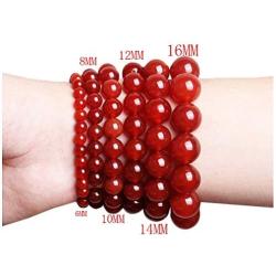 Hynsin Carnelian Bracelet Women Men Jewelry 6/8/12/14/16 mm Red Stone Beads Bracelets & Bangle