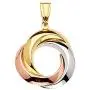 Wellingsale 14k 3 Tri Color White Yellow and Rose Gold 3Round Infinity Pendant (Size : 26 x 20 mm)