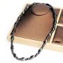Twist Hematite Choker Necklace,Magnetic Therapy Stone Beads Jewelry for Men (Black-45cm)