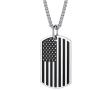 Mens Military Tag Necklace Stainless Steel Vintage Black Enamel Star US America Flag Dog Tag Pendant Necklaces with Chain 22 Inch