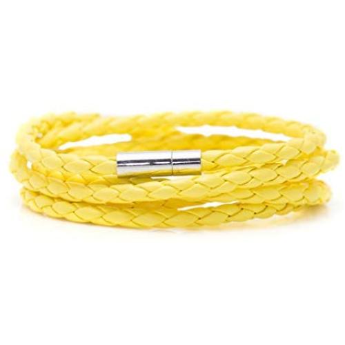Xusamss Fashion Alloy Buckle Cuffs Multilayer Leather Bracelet Bangle,7.5inches
