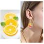 DAMLENG Charm Colorful Lemon Dangle Earrings Enamel Alloy Assorted Fruits Drop Earrings for Women Girls Statement Jewelry Gifts