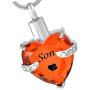 misyou Glass Cremation Jewelry Son Birthstone Pendant Urn Necklace Ashes Holder Keepsake