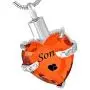 misyou Glass Cremation Jewelry Son Birthstone Pendant Urn Necklace Ashes Holder Keepsake
