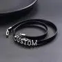 U7 Thick Choker for Women Girls Punk Gothic Jewelry Custom Any Initials Name Charm Personalized Black PU Leather Choker Collar Necklaces, Adjustable, with Gift Box