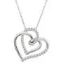 Quality Jewels .30 Carats Diamond Heart Pendant Necklace, 925 Sterling Silver Heart Necklace for Women and Girls, 18'' Adjustable Cable Chain