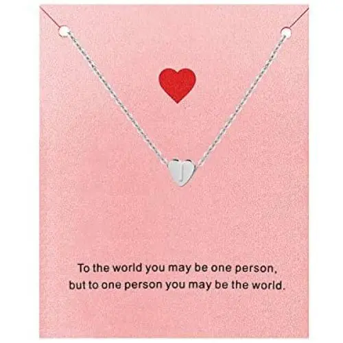 Heart Initial Necklace for Women, Tiny Silver Alphabet Letter Necklace Personalized Jewelry Gifts Heart Initial Necklace for Women, Tiny Silver Alphabet Letter Necklace Personalized Jewelry Gifts