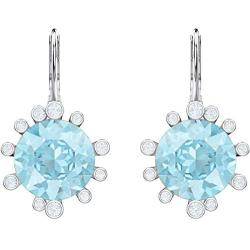 Swarovski Crystal Olive Aqua Blue Crystal Earrings