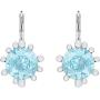Swarovski Crystal Olive Aqua Blue Crystal Earrings