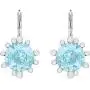 Swarovski Crystal Olive Aqua Blue Crystal Earrings