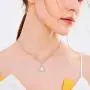 Irish Necklace Celtic Trinity Knot 925 Sterling Silver Opal Good Luck Love Heart Pendant Necklace Triangle for Women Birthday Gifts