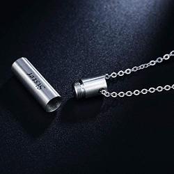 JAYUMO Stainless Steel Cremation Jewelry Urn Necklace for Ashes Keepsake Memorial Pendant Necklace for Men Women