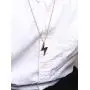 BEANS Stainless Steel Classic Vintage Antique Lightning Bolt Pendant Necklace for Men Women,Free Chain 20 Inches BEANS Stainless Steel Classic Vintage Antique Lightning Bolt Pendant Necklace for Men Women,Free Chain 20 Inches