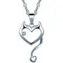 Infinite U Womens 925 Sterling Silver Cubic Zirconia Devil Heart Pendant Necklace, Silver Infinite U Womens 925 Sterling Silver Cubic Zirconia Devil Heart Pendant Necklace, Silver