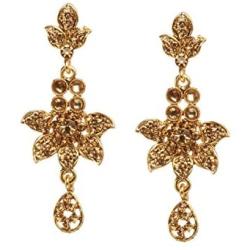 Bindhani Traditional Bridesmaid Ethnic Wedding Bridal Bollywood Gold Plated Kundan Necklace Earrings Tikka Indian Choker Jewelry Set for Women