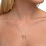 Gold Filled Sun on a 925 Sterling Silver Chain, Circle Full Moon Orbit Pendant on a Layered Necklace Double Circle Open Circle Generations Interlocking Infinity Hammered Pendant Dainty 14K Goldfilled Minimalist Simple for Mother Daughter Sister Granddaugh