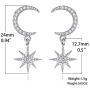 Angol Sterling Silver Drop &Dangle Moon Earrings, S925 Moon Drop Earrings with Cubic Zirconia, Crescent Moon Jewelry Dangling Earrings Hypoallergenic Jewelry for Women Teens with