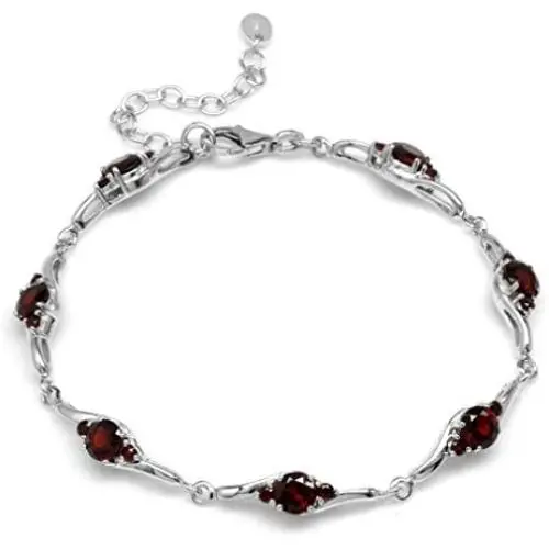 Silvershake 4.97ct. Natural Garnet White Gold Plated 925 Sterling Silver 7 to 8.5 Inch Adjustable Bracelet Silvershake 4.97ct. Natural Garnet White Gold Plated 925 Sterling Silver 7 to 8.5 Inch Adjustable Bracelet