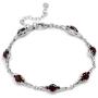 Silvershake 4.97ct. Natural Garnet White Gold Plated 925 Sterling Silver 7 to 8.5 Inch Adjustable Bracelet