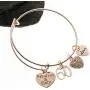Infinity Collection 60th Birthday Charm Bangle Bracelet, Rose Gold Fabulous and Sixty Birthday Gift for Women