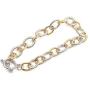 Simple Style Link Bracelet Two Tone Circles Chain Silver and Gold Wire Cable Bangle Designer Inspired Bracelets for Women Girls Boys Birthday Holiday Unique Jewelry Gifts