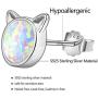 Unicorn Earrings for Girls, Hypoallergenic Fire Opal Stud Earrings ARSKRO S925 Sterling Silver with Gold Mini Tiny Cute Earring Jewelry Gifts for Kids Women