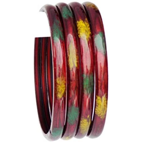 Indian Bollywood Jewelry Bangles Plain Printed Glass Bangles 4p Traditional Costume Matching Bracelets For Women