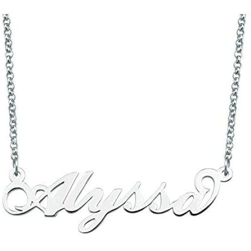 Lifequeen Personalized Initial Name Necklace 925 Sterling Silver Classic Personal Semi-Custom Made Customized Gift for Girls Boys Women Men …