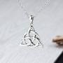 Furious Jewelry 925 Sterling Silver Good Luck Irish Triangle Celtic Knot Vintage Pendant Necklace