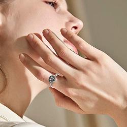 CUPENDA Sterling Silver Open Ring for Women Men Leaf /Celtic Knot/Flower/ Evil Eye Cuban Link Chain/Princess/Hug Love Thumb Ring Adjustable Fashion Jewelry Gift Rings