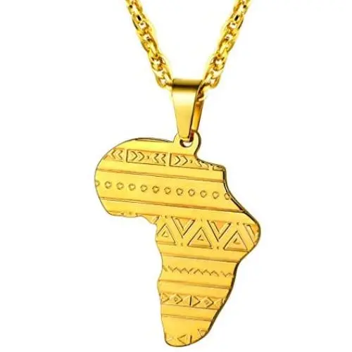 PROSTEEL Stainless Steel Africa Map Necklace for Men Women, 18K Gold/Rose Gold/Black Plated, Customize Available, 22''-24'' Adjustable, Come Gift Box PROSTEEL Stainless Steel Africa Map Necklace for Men Women, 18K Gold/Rose Gold/Black Plated, Customize Available, 22''-24'' Adjustable, Come Gift Box