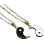 2pcs Yin Yang Matching Couples Puzzle Pendant Necklace Stainless Steel Sun and Moon for His and Hers Lover Best Friends Friendship Jewelry
