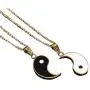 2pcs Yin Yang Matching Couples Puzzle Pendant Necklace Stainless Steel Sun and Moon for His and Hers Lover Best Friends Friendship Jewelry