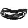 Manfnee 6-12PCS Braided Faux Leather Bracelet Punk Cuff Wrap Bracelets for Men Women Adjustable