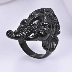 U7 Mens Stainless Steel Ring Band Vintage Gothic Biker Tiger Head Rings, Size 7-14, Custom Text Engrave on Band, with Gift Box