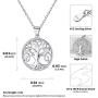 ChicSilver Women Tree of Life Necklaces, 925 Sterling Silver Celtic Knot Family Tree Yggdrasil Pendant Necklace, 18 Rolo Chain(with Gift Box)