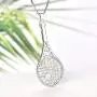 YL Tennis Racket Necklace 925 Sterling Silver Racquet Pendant Cubic Zirconia Jewelry with 18'' Box Chain, CZ Ball/Love Sports YL Tennis Racket Necklace 925 Sterling Silver Racquet Pendant Cubic Zirconia Jewelry with 18'' Box Chain, CZ Ball/Love Sports