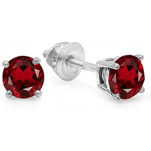 Dazzlingrock Collection 10K 5mm Each Round Cut Ladies Solitaire Stud Earrings, White Gold Dazzlingrock Collection 10K 5mm Each Round Cut Ladies Solitaire Stud Earrings, White Gold