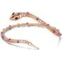 Shiny Shiny Curved Cuff Snake Choker Necklace Rose Gold Color Collar Crystal Cocktail Snake Jewelry