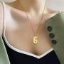 YSAHan Personalized Lucky Number Necklace Custom Made Gold Number Birthday Pendant for Women Girls
