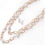 Jones New York Gold Two Twisted Chain White Pearls Necklace and Earrings Set