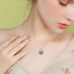 MBSUUH 925 Sterling Silver Oxidation Retro Sunflower Angle Wing Heart Necklace Vintage Pendant Valentines Day Present for Girlfriend-You are My Sunshine