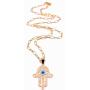 18K Gold Plated Hamsa Hand Pendant Necklace for Women Lucky & Protection Jewelry
