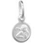 Tiny Sterling Silver Guardian Angel Medal Necklace 5/16 inch Round Italy, 16-30 inch 0.8mm_Box_Chain