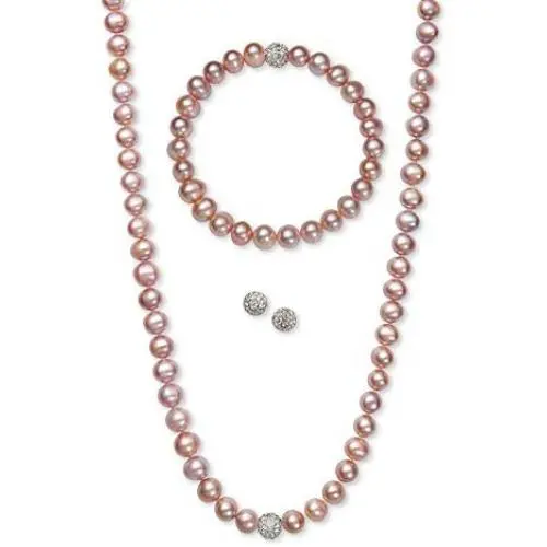 Regalia by Ulti Ramos 17 Inch Cultured Freshwater Pearl (7mm) & Crystal Sterling Silver .925 Jewelry Set (Pink) Regalia by Ulti Ramos 17 Inch Cultured Freshwater Pearl (7mm) & Crystal Sterling Silver .925 Jewelry Set (Pink)