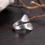 LOVECOM 925 Sterling Silver Dandelion Open Rings for Women Men Wedding Bands Vintage Love Nature Plants Wide Hugging Wrape Rings Girls Silver Jewelry Gifts