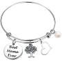 MAOFAED Meme Gift Bracelet Gift for Meme Best Meme Ever Grandma Expandable Wire Bangle Bracelet Grandma Gift