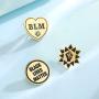 luomart Black Lives Matter Pin -BLM Pin-Black Raised Fist Pin-Enamel Pins Brooches Buttons for Hat Shirt Backpack